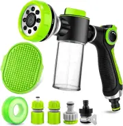 Dog Washing Hose Attachment, 8-In-1 Sprayer Mode Nozzle with Soap Dispenser Bott
