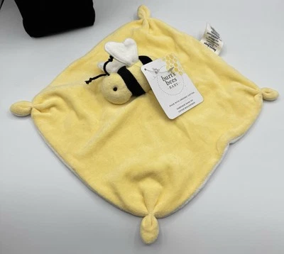 Burts Bees Bumble Bee Lovey Plush Organic Cotton Baby Blanket NWT