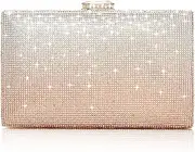 [CARIEDO] Women's Evening Bag Elegant Clutch Sophisticated Diamond Handbag Prom Wedding Party, 202315-champagne, Elegant
