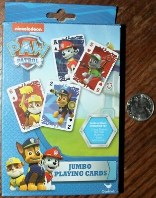 Nickelodeon PAW PATROL JUMBO PLAYING CARDS. Brand NEW. Cardinal. NIB. Nick Jr.
