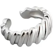 ANYCO Earrings Punk Rock Goth Ear Clip Minimalism Sterling Silver For Women Men Jewelry Gift