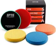 SPTA 5Pcs 6inch (150mm) Compound Buffing Sponge Pads Polishing Pads Kit Buffing Pad for 6 Inch 150mm Car Buffer DA Dual Action Polisher Sanding,Polishing, Waxing
