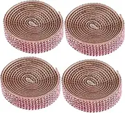 HAPINARY 4 Rolls Adhesive Rhinestone Applique Patches for Bridal Belt DIY Decorative Iron Design Wide for Clothing and Craft Projects