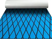 Fullfire Boat Flooring - EVA Foam Boat Decking - Marine Mat Self-Adhesive Flooring Sheet Marine Carpet for Motorboat Yacht Kayak RV 94" x 16", Blue with Black Lines