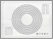 Silicone Baking Mat with Scale Rolling Dough Pad Kneading Dough Mat Non Stick Pastry Sheet Oven Food Grade Liner Baking Tool,Black,50x60cm