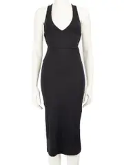 Black Stretchy Cross Strap Dress