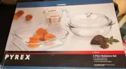 Vintage 1994 Corning Pyrex 4-Piece Clear Bakeware Set, New, Factory Sealed. NIB