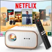 Smart Projector, 550 ANSI Lumens, WiFi Bluetooth, Auto Focus & Keystone, Native