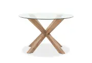 PROMENADE 1200 Round Glass Top Dining Table