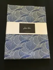JEAN-VIER French Cotton Table Runner (Bilbatu) Torchon 50x70 Vagues Blue NWT