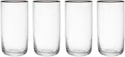 Mikasa Sorrento Crystal Highball Glass Set, 510 ml Capacity (4 Pieces)