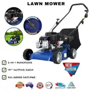 Petrol Lawn Mower 17'' 139cc Powered Push Lawnmower 2 in 1 4 Stroke Engine Deck