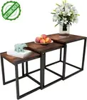 Set of 3 Nesting Tables, Modern Stackable Coffee Side Tables, Living Room