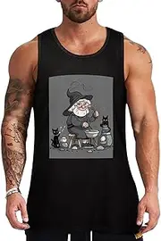 [NQHJT] Men Tank Tops Weird Witch Sleeveless T Shirts for Men's Fitness Quick Dry Gym Tank Top for Men