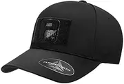 [P PULLPATCH] Tactical Hat | Flexfit Delta Curved Bill Cap | Seamless, Sweatproof, Fitted | 2x3 inch Hook & Loop to Attach Morale Patches
