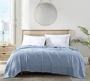 [Tommy Bahama] King Blanket, Soft Cotton Bedding, Medium Weight Home Decor for All Seasons (Bahama Coast Blue, King)