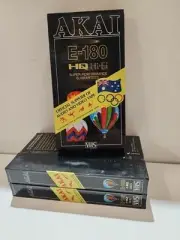Lot of 3 Akai E-240 HQ Blank VHS Tapes 4 Hours New Sealed
