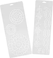 Angoily 2pcs Cross Stitch Template Quilting Supplies Quilt Templates Meander Quilting Templates Sewing Stencil Quilt Patterns Paper Quilting Stencils Embroidered Template Plastic White