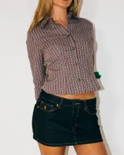 Risque Low Rise Denim Micro Mini Skirt