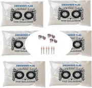 (6-10oz bags) Tire Balance Beads Kit Include 10 ounce Checkered Flag bead bags