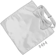 [MOBUTOFU] Groom's Tuxedo Studs and Cufflinks Set Bow Tie Handkerchief Men's Suit Accessories Satin Bow Tie for Wedding and Formal Occasions