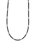 Lagos Men's Sterling Silver Anthem Black Ceramic Station Necklace - Exclusive