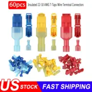 60x Insulated Electrical Wire Quick Splice Connectors&Male Spade Crimp Terminal