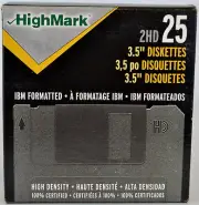 Highmark 2HD IBM Formatted 3.5" Diskettes High Density Box of 25 New