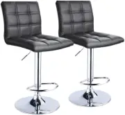 Leopard Modern Square PU Leather Adjustable Bar Stools with Back, Square Back Ba