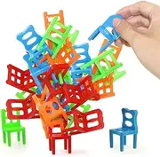 Jenilily Chairs Stacking Tower Balancing Game - Party Favor Stacking Toys - Pile-Up Suspend Family Board Games for Kids (18 Chair Toys Set)
