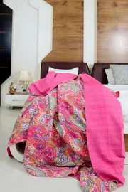 Vintage Hand Made Indian Kantha Bed Spread Blanket Throw Quilt King Size Home DecorBedroom Boho Decor