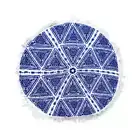 Zulu Triangle Geometric Cotton Round Beach Towel 150cm Blue White