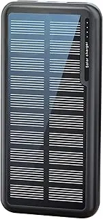 Portable Phone Charger | 10000mAh Solar powwer Bank | Streamlined Charging Pack | Slim Charger for Phone and Laptop – Outdoor USB Battery Pack for Hiking, Travel, Camping, Festivals and More