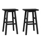 Artiss Bar Stool 2x Wooden Kitchen Dining Stools Chairs Barstools Black New