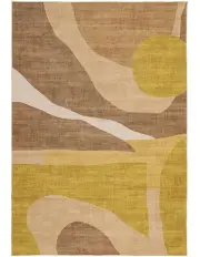 [Miss Amara] Tau Abstract Washable Rug in Yellow