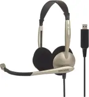 Koss CS100 USB Double Sided On-Ear Headset with Boom Microphone, White