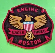 BOSTON MASSACHUSETTS ENGINE 3 MA 5" FIRE DEPARTMENT PATCH FREE SHIPPING!!!