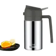 Stainless Steel 2 in 1 Olive Oil Dispenser Bottle For Kitchen Cooking Oil Spray Can-Grey