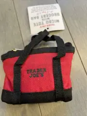 Trader Joes reusable Red bag, Tote, W Micro Zippered Bag Limited edition