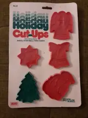 Vintage Hutzler Holiday Cut Ups Cookie Cutters Christmas USA NOS Santa Tree 1981