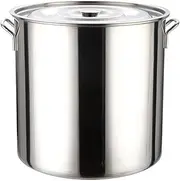 ZHZXBDGQ Large Stock Pot,Stockpot,Stockpot with lid,Stainless Steel Stock Pot with Lid,Mirror Finish Stainless Steel lid -36.4 * 36.1cm(30L)