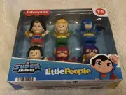 FISHER-PRICE LITTLE PEOPLE DC SUPER FRIENDS SUPERHERO BATMAN SUPER MAN 6 PACK