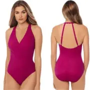 NWT MIRACLESUIT Tummy Control Wrapsody One Piece Swimsuit Size 16 retail $172