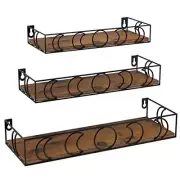 Black Moon Phase Wall Shelf 3 Piece Small Floating Shelves Set for Storage Bo...