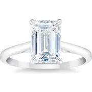 Bliss Diamond 2Ct 14k Gold Emerald Cut Solitaire Lab Grown Diamond Engagement Ring in 14K White Gold at Nordstrom, Size 7