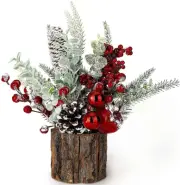Artificial Mini Christmas Decoration Ornaments Red Berry Pine Cone Greenery