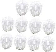 [Holibanna] 10pcs Lace Corsage Wristlet Bracelets DIY Pearl Wrist Corsage Accessories for Weddings Brides and Special Occasions Design with Hollow Template for Fresh Flowers