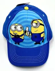 Disney Kids Minions Baseball Snapback Hat Blue Yellow Adjustable OSFM New Cap