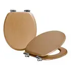2x Dark Oak Soft Close Wooden Toilet Seats Oval Shape Bathroom WC Top Fittings