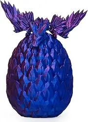 3D Printed Dragon,Articulated Winged Dragon,Crystal Dragon Surprise in Eggs, Dragon Fidget Toy for Birthday Gift (Purple)